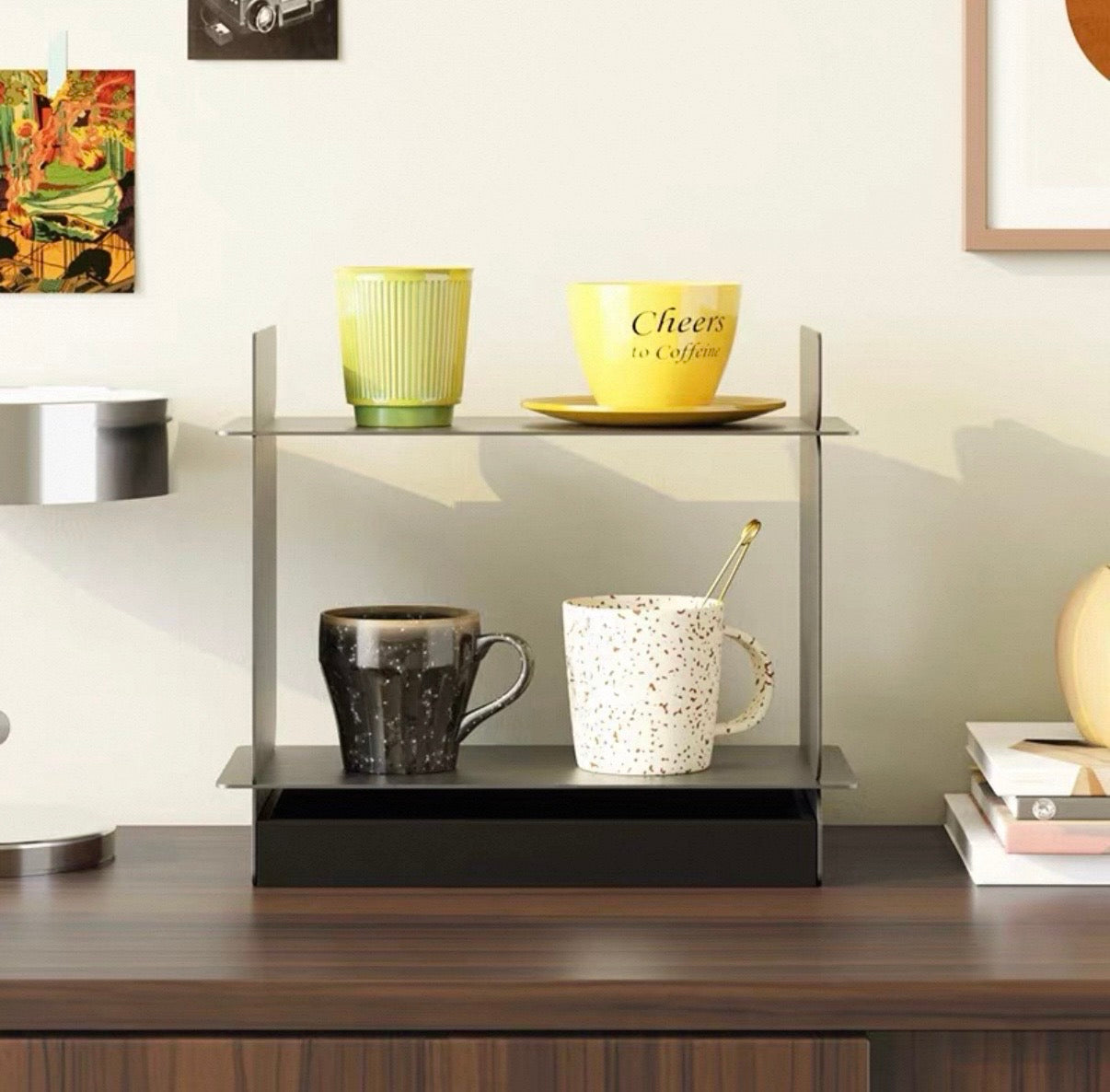NORDEN Ryll — Steel & Walnut Desktop Shelf