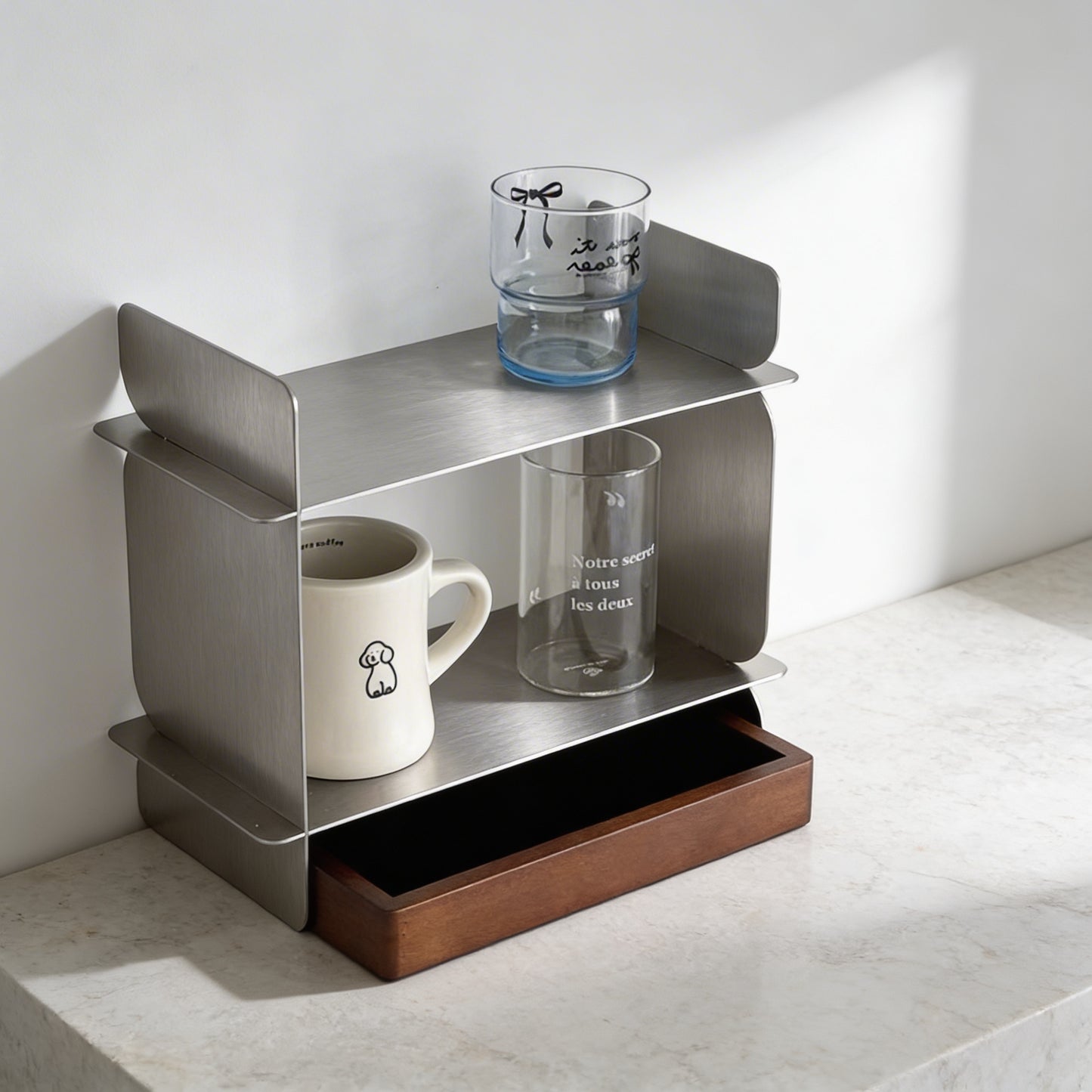 NORDEN Ryll — Steel & Walnut Desktop Shelf
